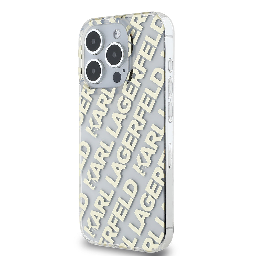 Θήκη για Apple iPhone 15 Pro, Karl Lagerfeld, IML Electroplated Repeated Logo, Χρυσή