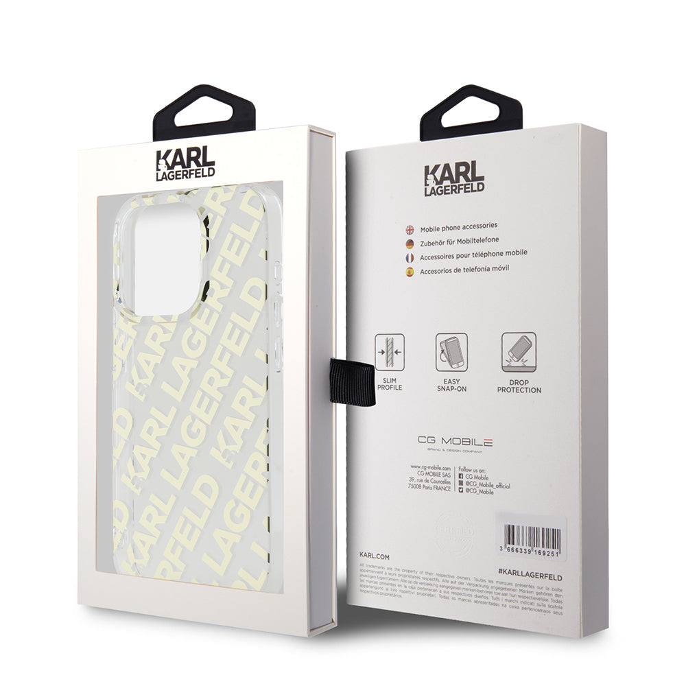 Θήκη για Apple iPhone 15 Pro, Karl Lagerfeld, IML Electroplated Repeated Logo, Χρυσή