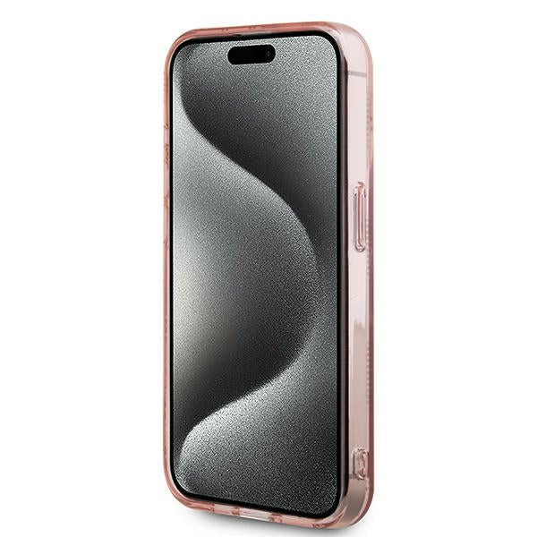 Θήκη για Apple iPhone 15 Pro, Karl Lagerfeld, IML Luxury Monogram Choupette's Head, Ροζ