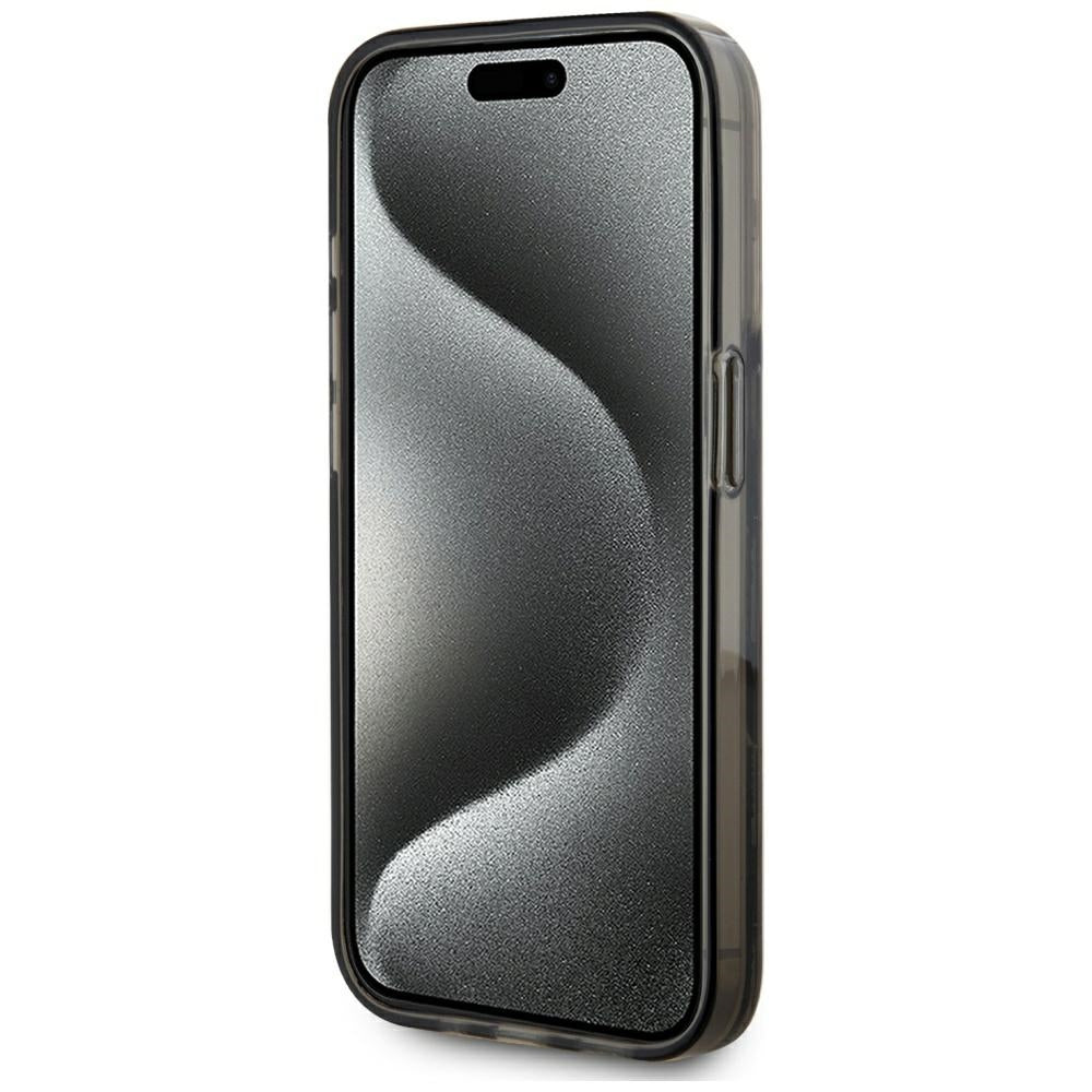 Case for Apple iPhone 15 Pro, Karl Lagerfeld, Liquid Glitter Monogram, Black