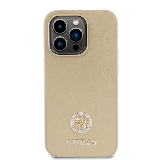 Θήκη για Apple iPhone 15 Pro Max, Guess, 4G Strass Metal Logo, Χρυσή