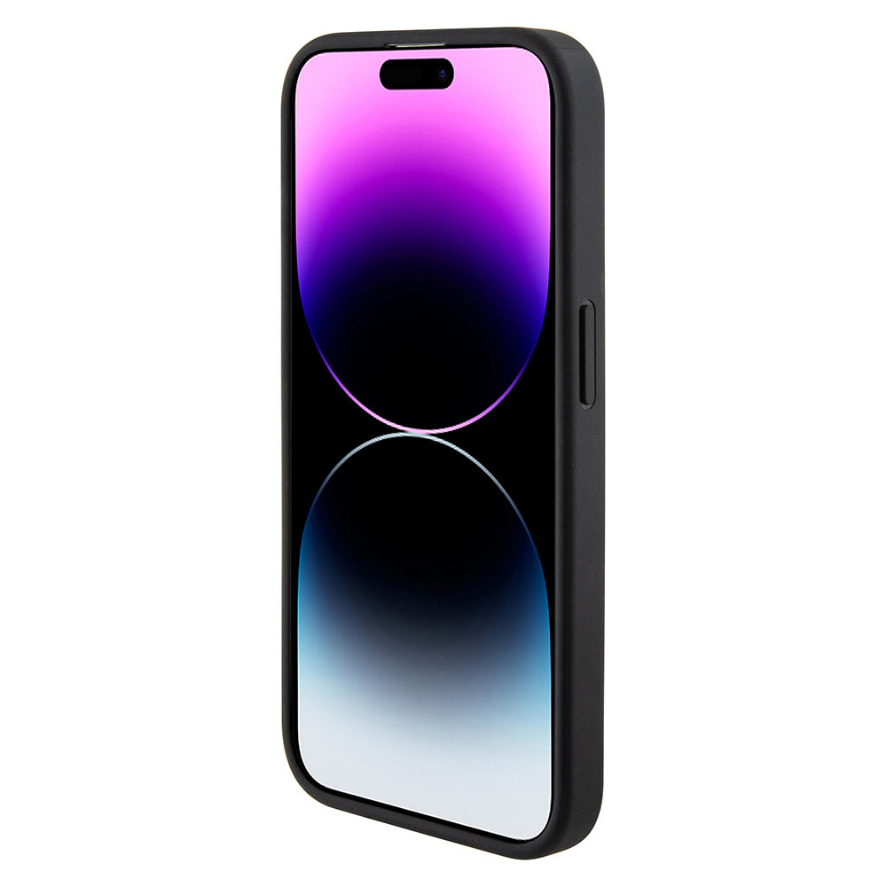 Θήκη για Apple iPhone 15 Pro Max, Guess, Grip Stand 4G Triangle Strass, Μαύρη