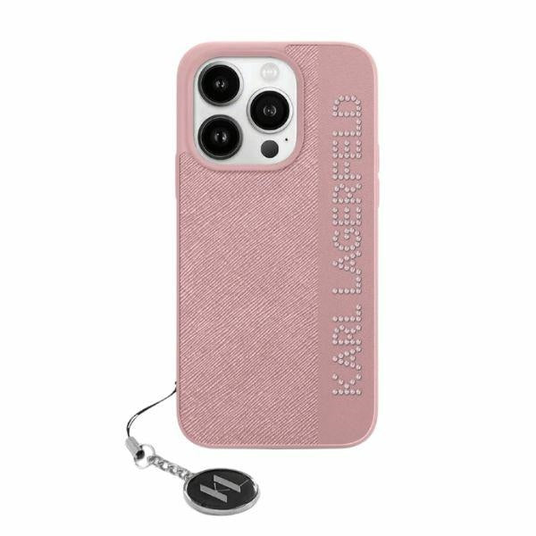 Θήκη για Apple iPhone 15 Pro Max, Karl Lagerfeld, Saffiano Rhinestones & Charm, Ροζ