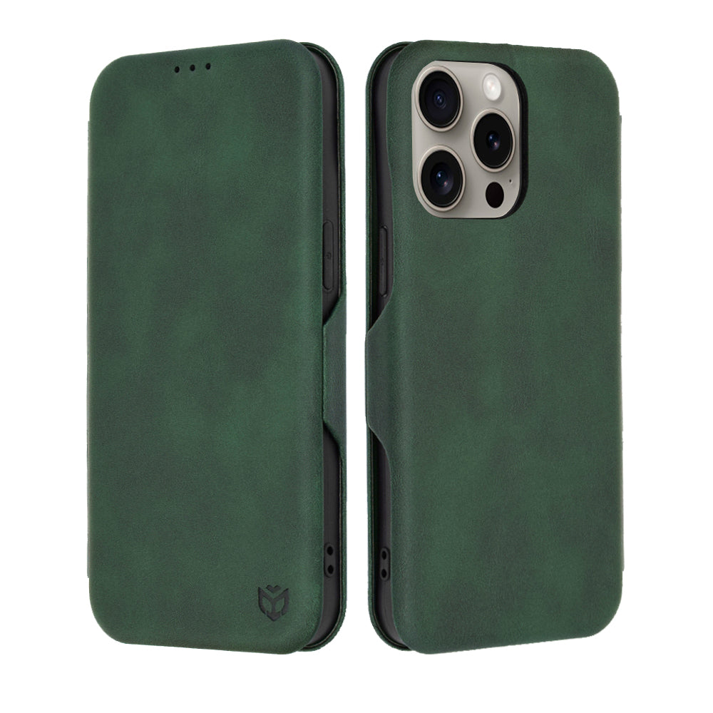 Θήκη για Apple iPhone 15 Pro Max, Techsuit, Safe Wallet Plus, Πράσινο