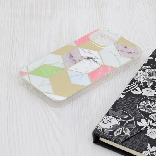 Θήκη για Apple iPhone 15, Techsuit, Marble, Μωβ
