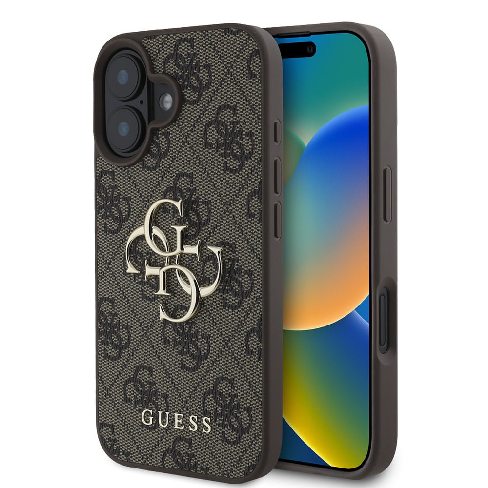 Θήκη για Apple iPhone 16, Guess, 4G Big Logo, Καφέ