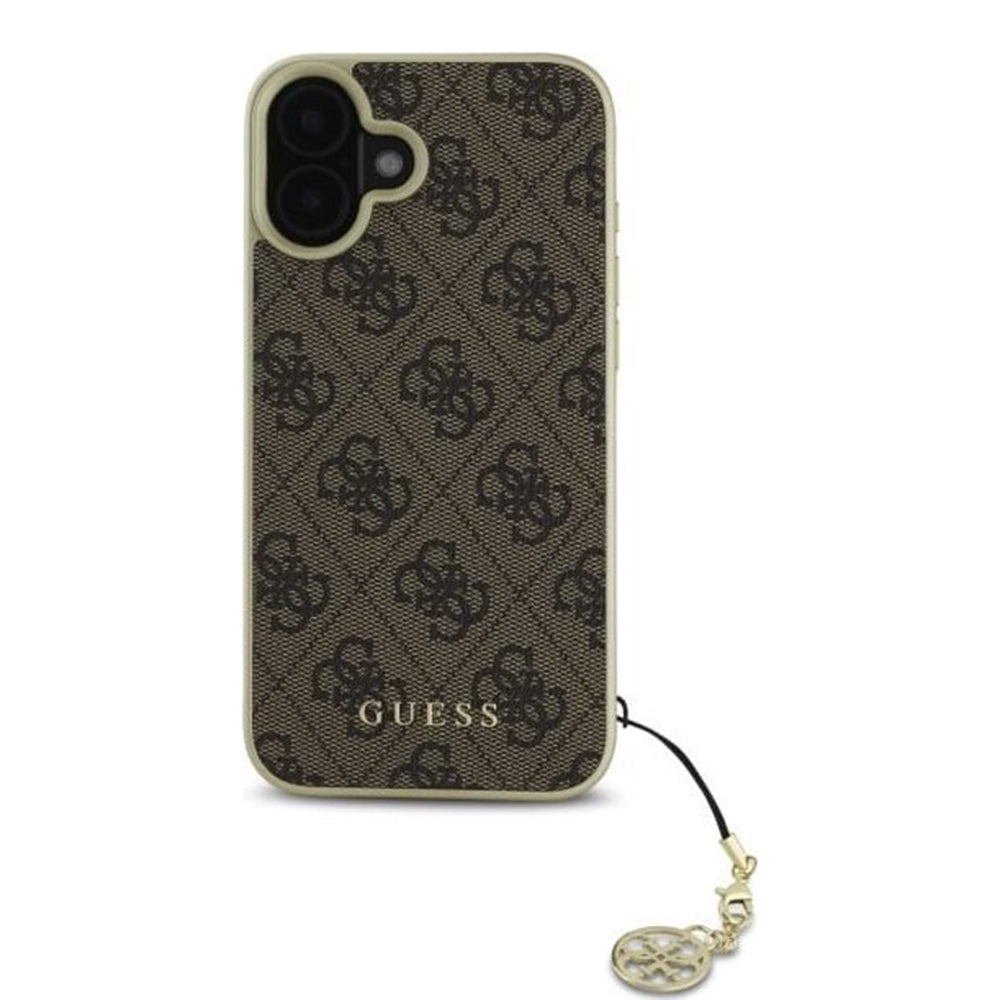 Θήκη για Apple iPhone 16, Guess, 4G Charm, Καφέ