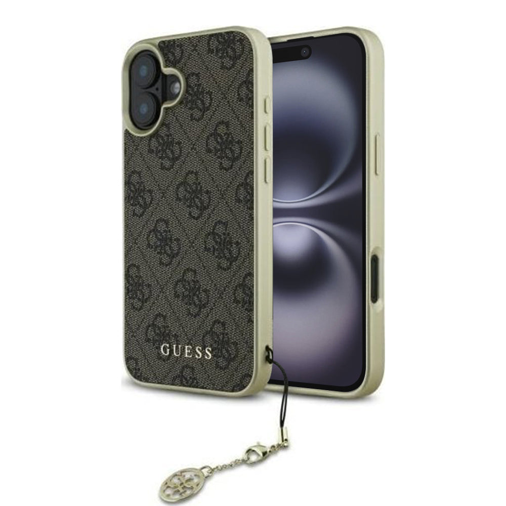 Θήκη για Apple iPhone 16, Guess, 4G Charm, Καφέ