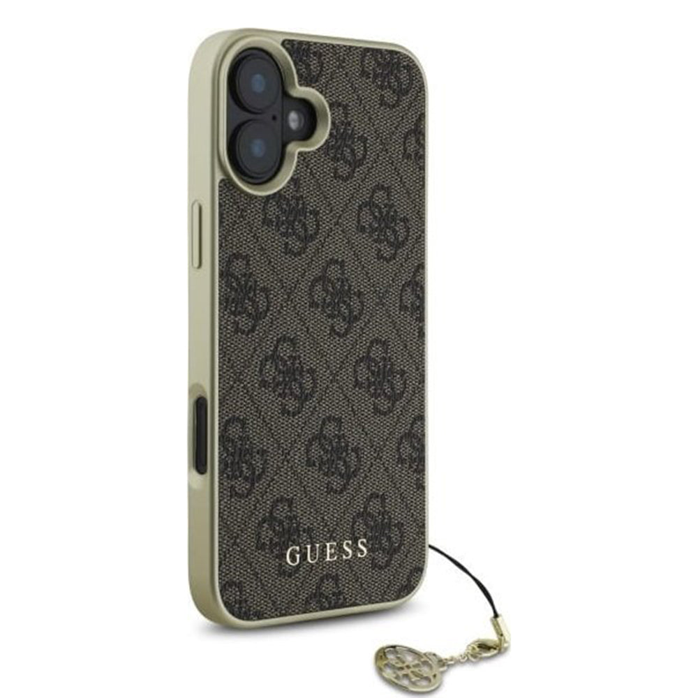 Θήκη για Apple iPhone 16, Guess, 4G Charm, Καφέ
