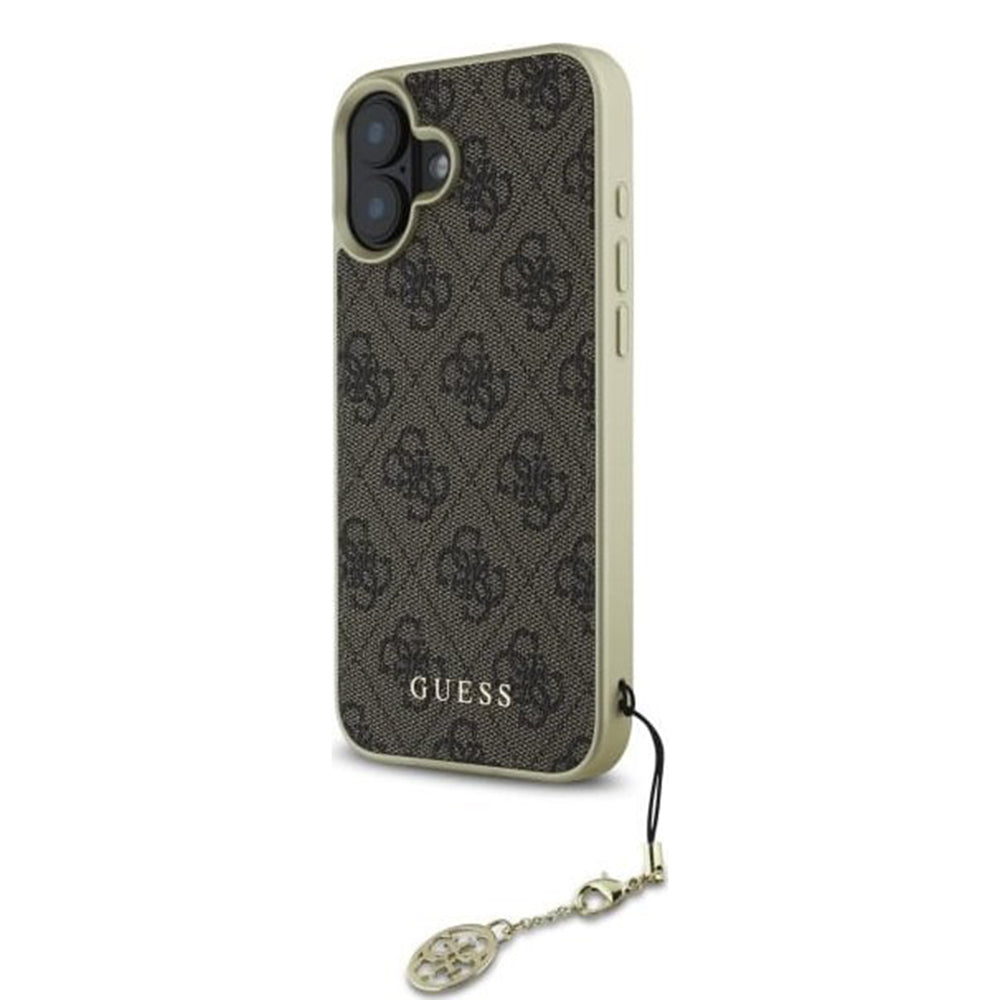 Θήκη για Apple iPhone 16, Guess, 4G Charm, Καφέ