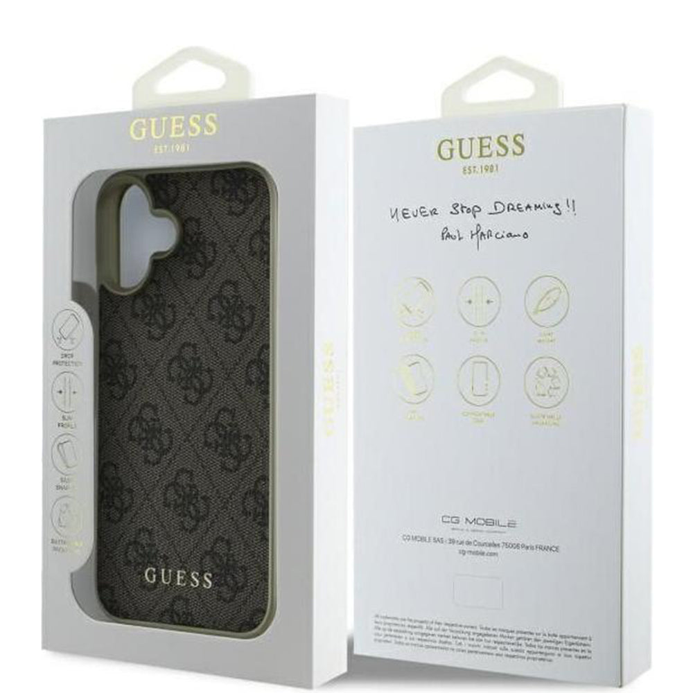 Θήκη για Apple iPhone 16, Guess, 4G Charm, Καφέ