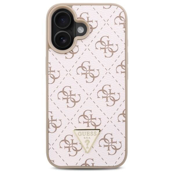 Θήκη για Apple iPhone 16, Guess, 4G Triangle Logo, Λευκή