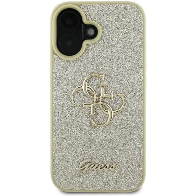 Θήκη για Apple iPhone 16, Guess, Fixed Glitter Big 4G, Χρυσή