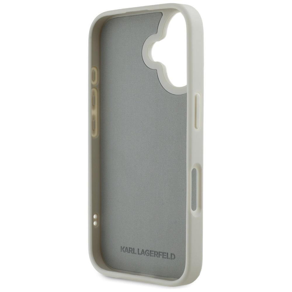 Θήκη για Apple iPhone 16, Karl Lagerfeld, 3D Rubber Karl & Choupette, Μπεζ