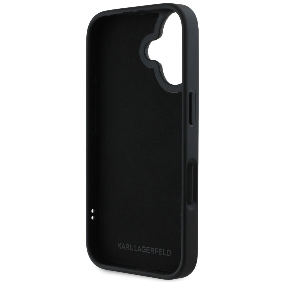 Θήκη για Apple iPhone 16, Karl Lagerfeld, 3D Rubber Karl & Choupette, Μαύρη