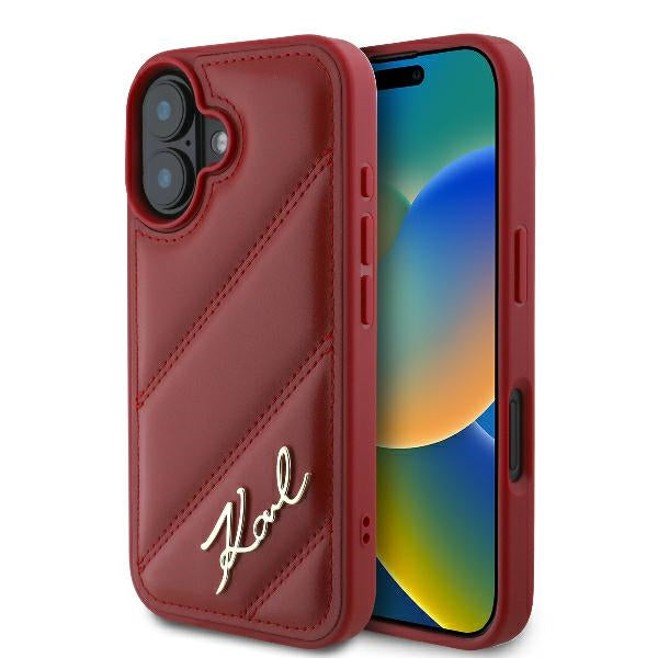 Θήκη για Apple iPhone 16, Karl Lagerfeld, Diagonal Quilted Script, Rosie