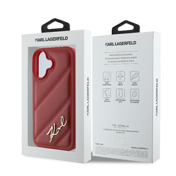 Θήκη για Apple iPhone 16, Karl Lagerfeld, Diagonal Quilted Script, Rosie