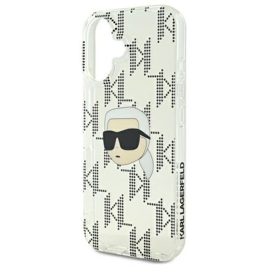 Θήκη για Apple iPhone 16, Karl Lagerfeld, IML Luxury Electroplated Karl's Head, Διαφανής