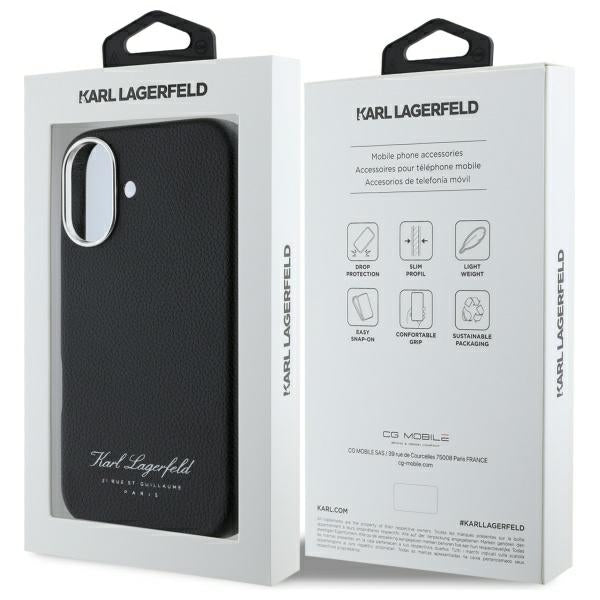 Θήκη για Apple iPhone 16, Karl Lagerfeld, RSG, Μαύρη