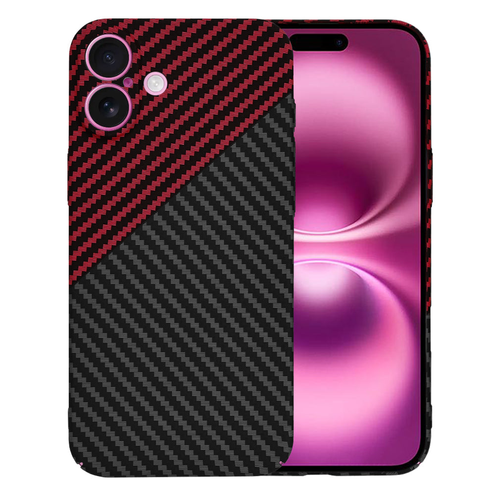 Θήκη για Apple iPhone 16 Plus, Techsuit, Carbonite FiberShell, Μαύρο Κόκκινο