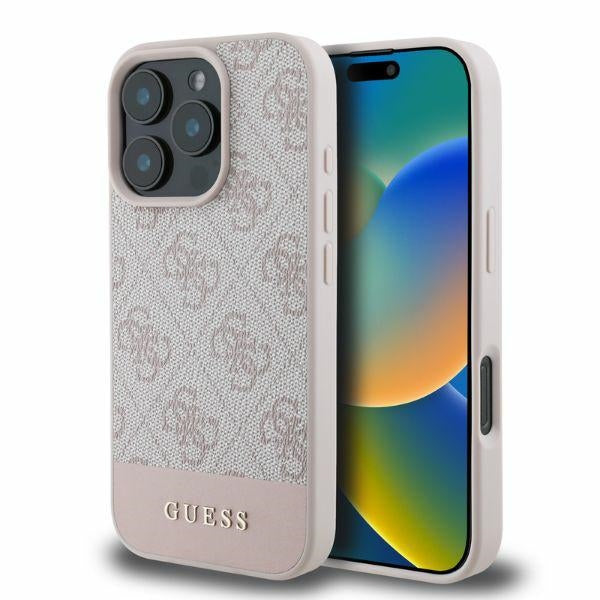 Θήκη για Apple iPhone 16 Pro, Guess, 4G Bottom Stripe, Ροζ