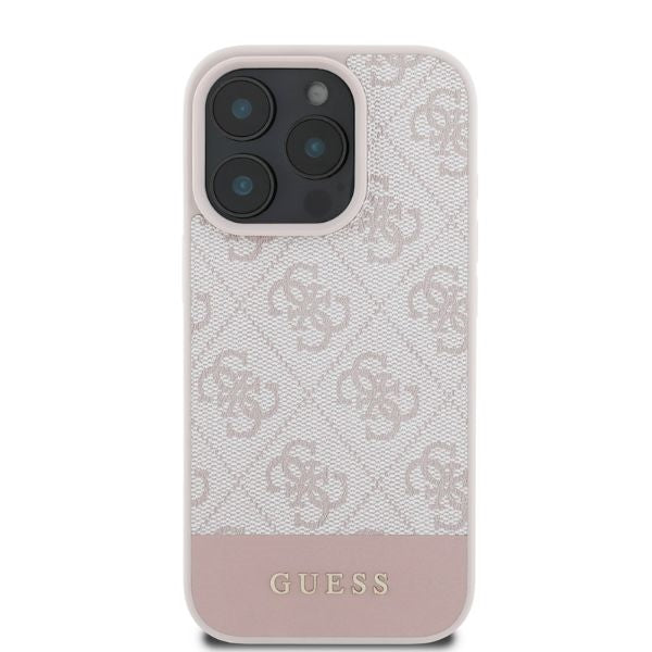 Θήκη για Apple iPhone 16 Pro, Guess, 4G Bottom Stripe, Ροζ