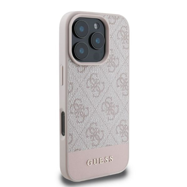 Θήκη για Apple iPhone 16 Pro, Guess, 4G Bottom Stripe, Ροζ
