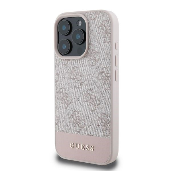 Θήκη για Apple iPhone 16 Pro, Guess, 4G Bottom Stripe, Ροζ