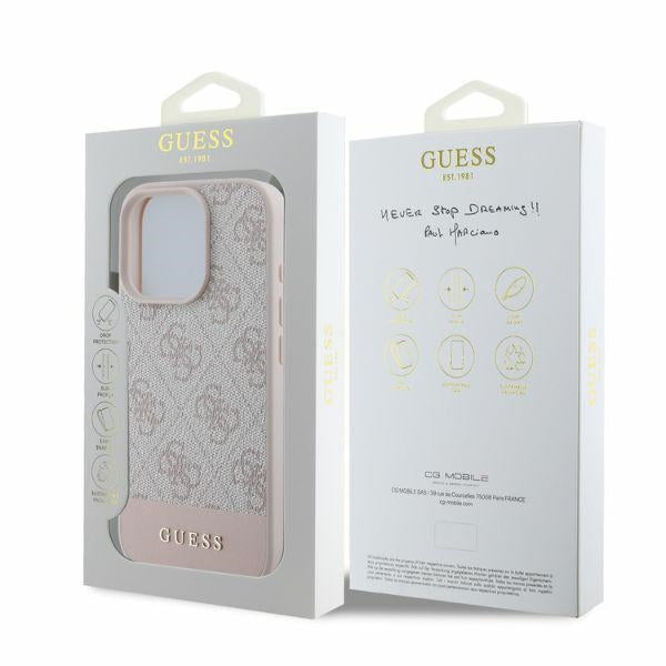 Θήκη για Apple iPhone 16 Pro, Guess, 4G Bottom Stripe, Ροζ