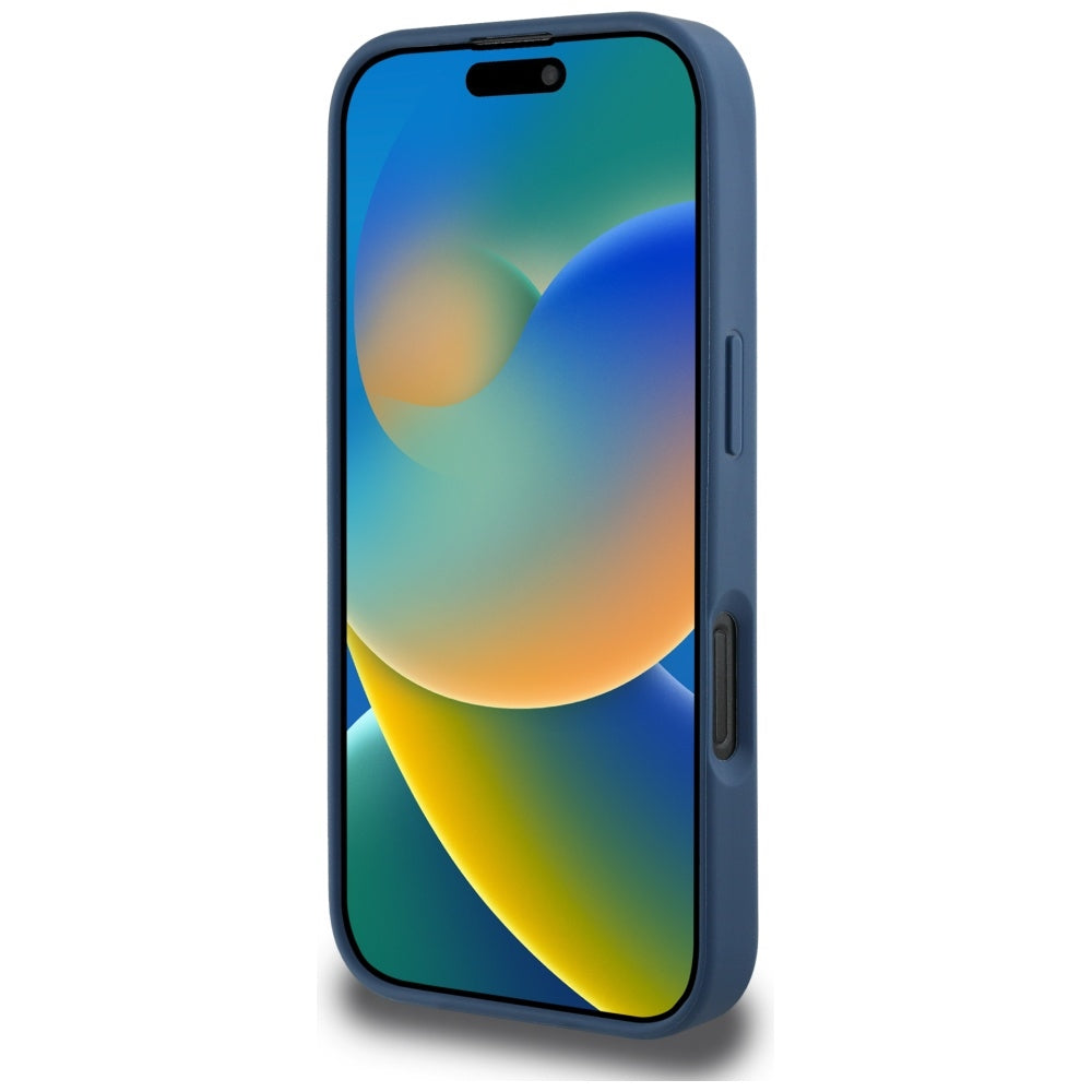 Θήκη για Apple iPhone 16 Pro, Guess, 4G Grained Roses Big Logo, Μπλε