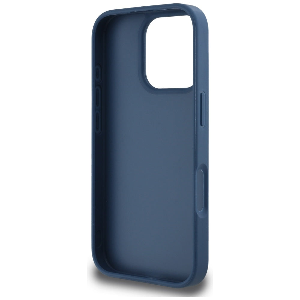 Θήκη για Apple iPhone 16 Pro, Guess, 4G Grained Roses Big Logo, Μπλε