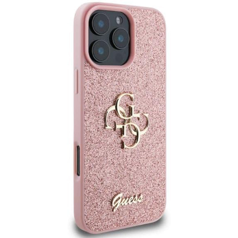 Θήκη για Apple iPhone 16 Pro, Guess, Fixed Glitter Big 4G, Ροζ