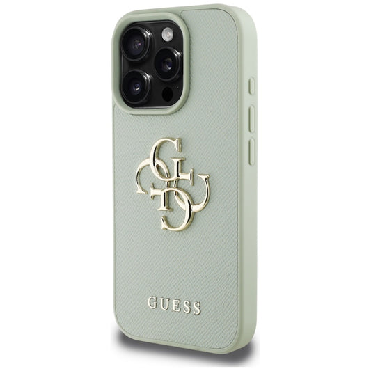 Θήκη για Apple iPhone 16 Pro, Guess, Grained Big 4G Logo Small Classic Logo, Πράσινο