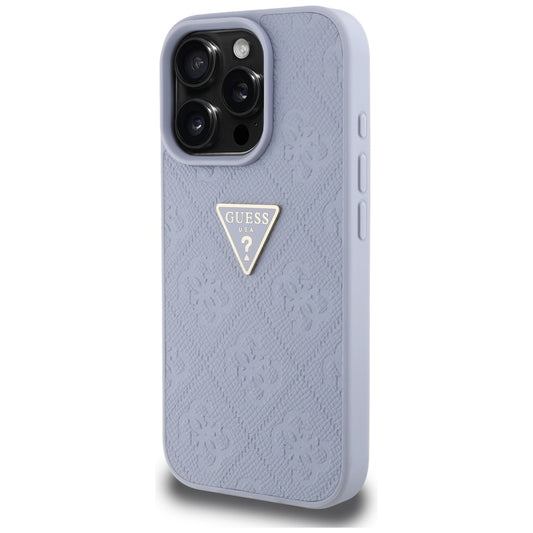 Θήκη για Apple iPhone 16 Pro, Guess, Hot Stamp 4G Pattern Triangle Logo, Ανοιχτό Μωβ