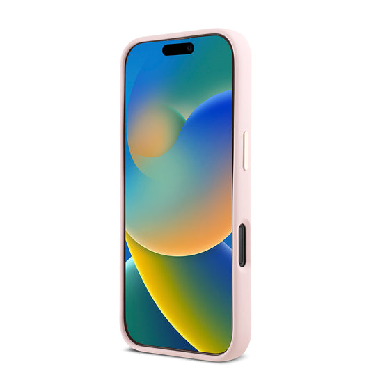 Case for Apple iPhone 16 Pro, Guess, Script Metal Logo & Frame, Pink