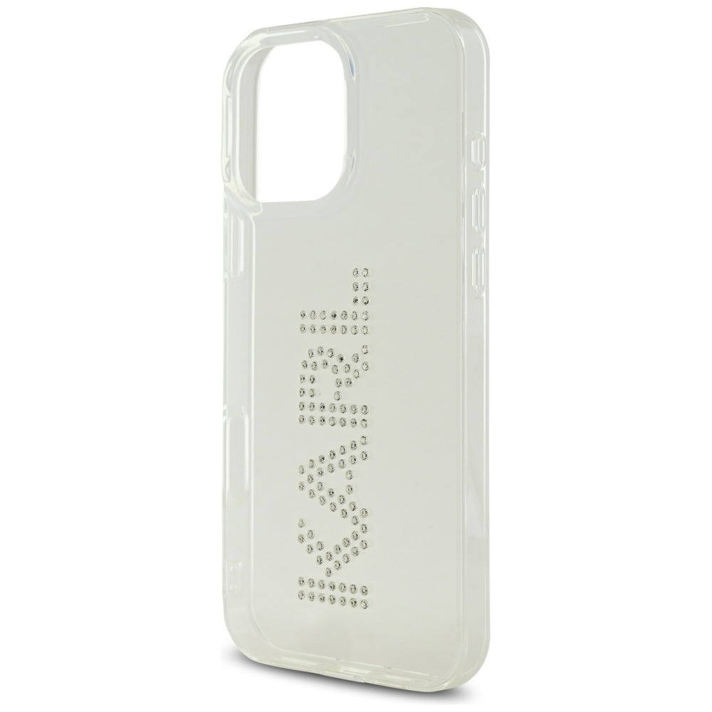 Θήκη για Apple iPhone 16 Pro, Karl Lagerfeld, IML Rhinestones Διαφανές Λογότυπο, Διαφανής