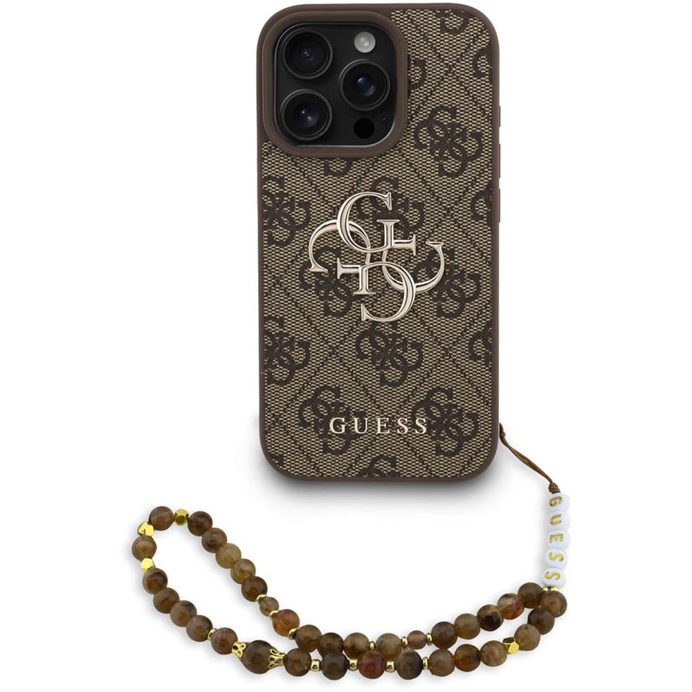Θήκη για Apple iPhone 16 Pro Max, Guess, 4G Classic Logo with Strap, Καφέ