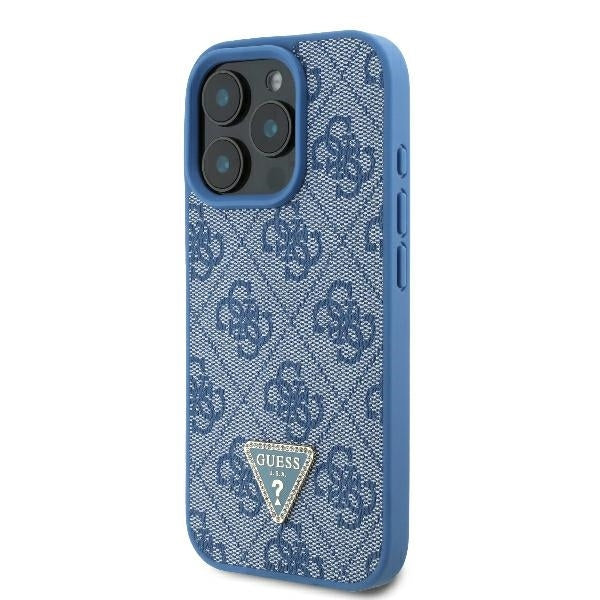 Θήκη για Apple iPhone 16 Pro Max, Guess, Crossbody 4G Triangle Strass, Μπλε