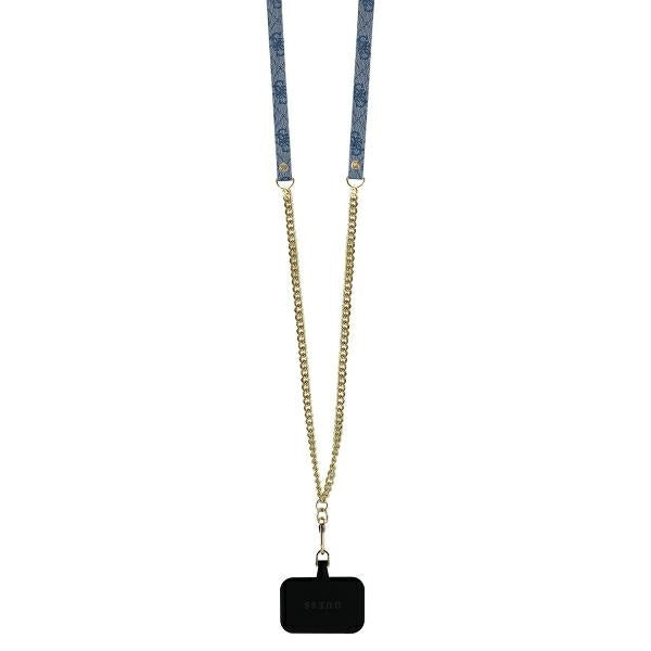 Θήκη για Apple iPhone 16 Pro Max, Guess, Crossbody 4G Triangle Strass, Μπλε