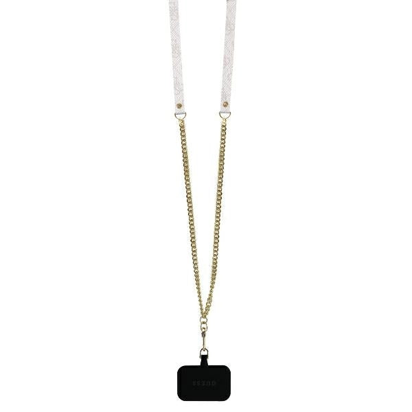 Θήκη για Apple iPhone 16 Pro Max, Guess, Crossbody 4G Triangle Strass, Ροζ