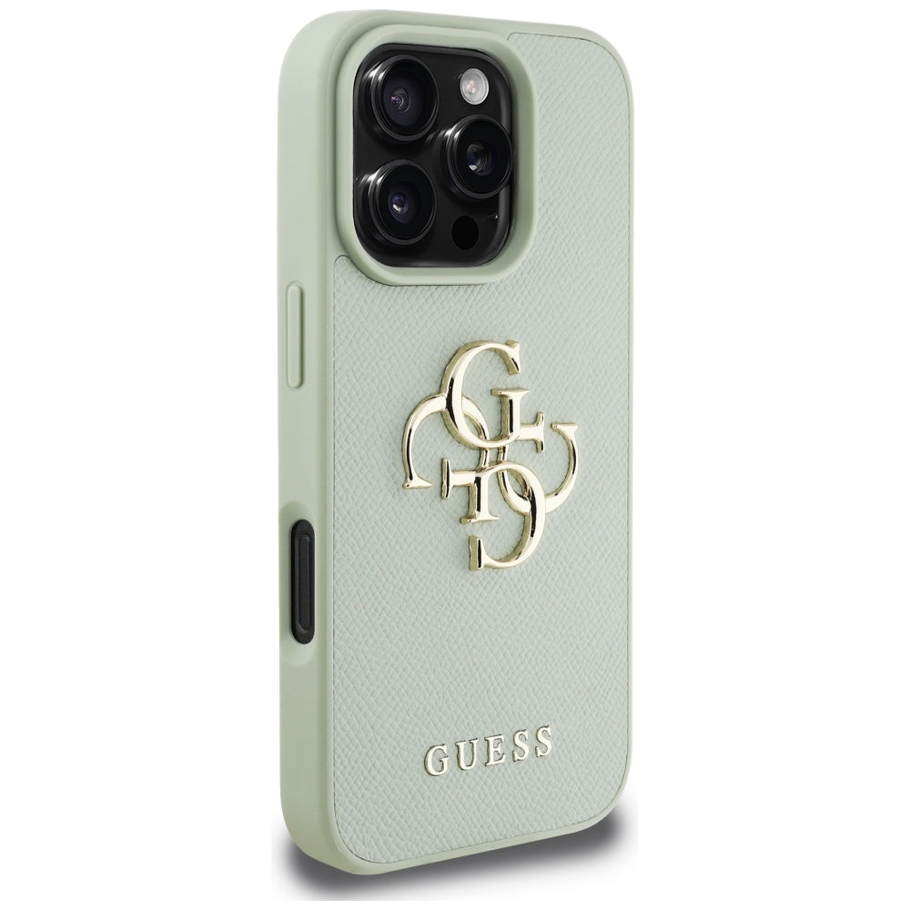 Θήκη για Apple iPhone 16 Pro Max, Guess, Grained Big 4G Logo Small Classic Logo, Πράσινο.