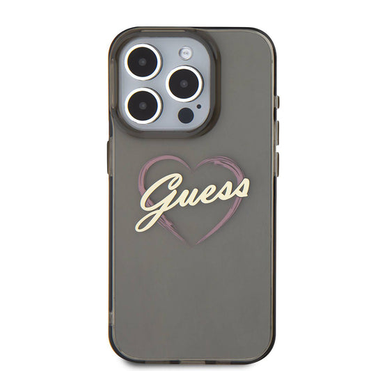 Θήκη για Apple iPhone 16 Pro Max, Guess, IML Heart, Μαύρη