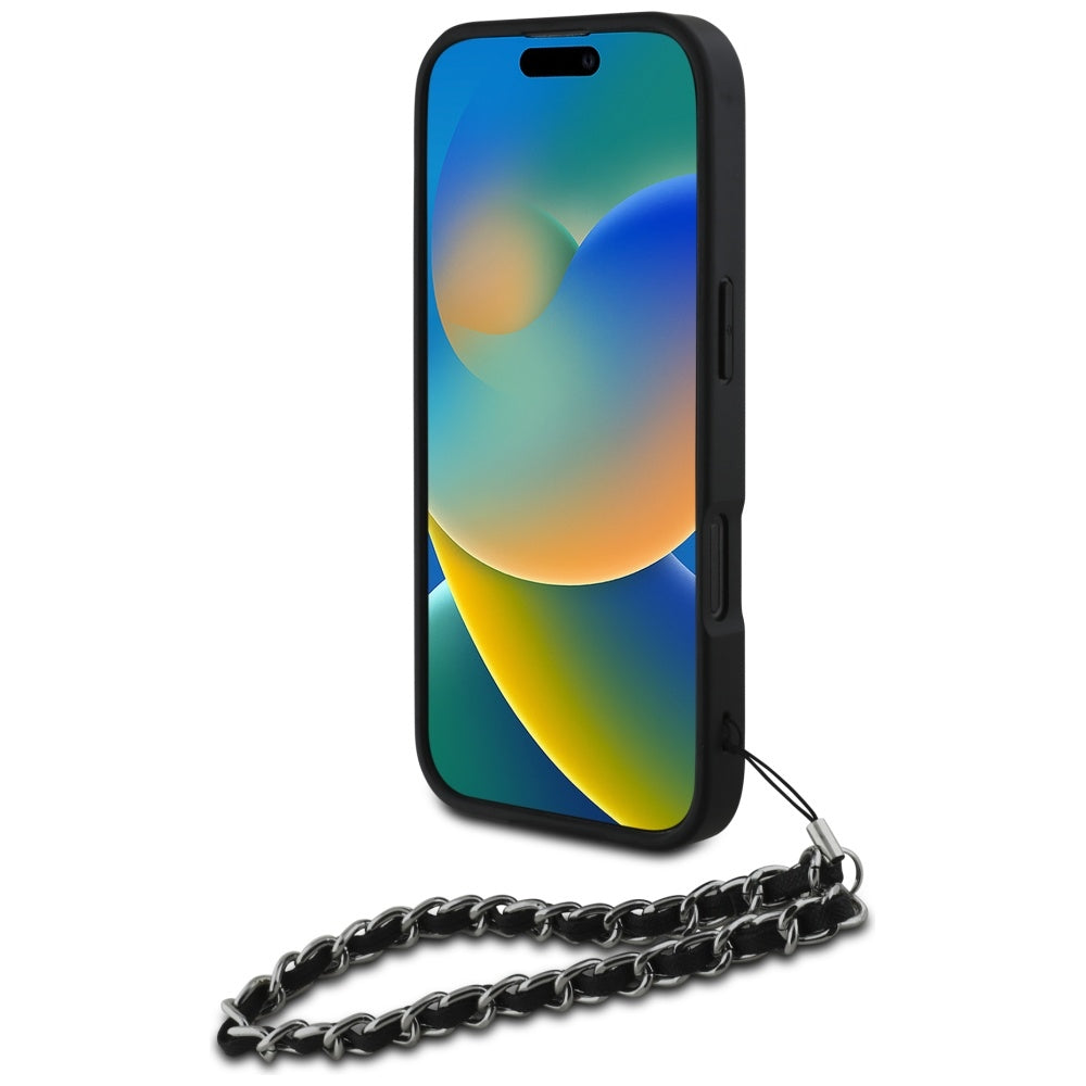 Θήκη για Apple iPhone 16 Pro Max, Karl Lagerfeld, Saffiano Crystals & Charm, Μαύρη