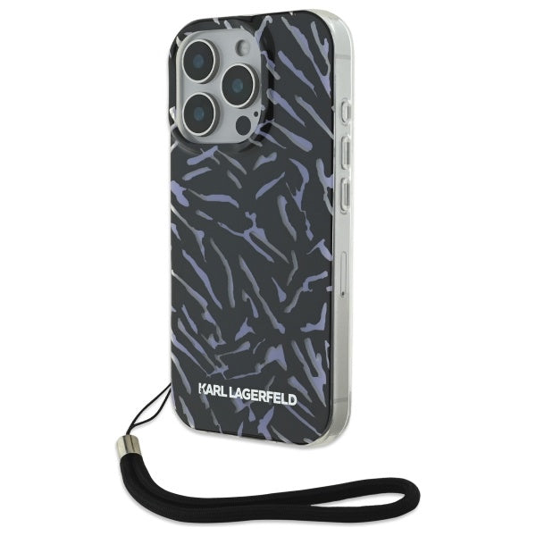 Θήκη για Apple iPhone 16 Pro Max, Karl Lagerfeld, Zebra with Cord Strap, Μοβ