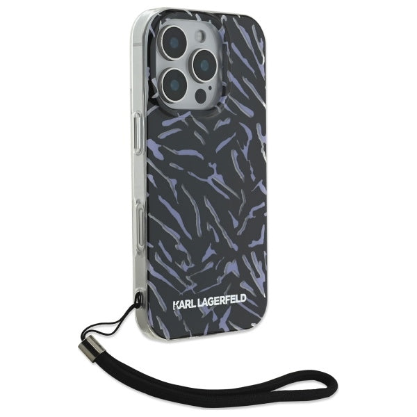 Θήκη για Apple iPhone 16 Pro Max, Karl Lagerfeld, Zebra with Cord Strap, Μοβ