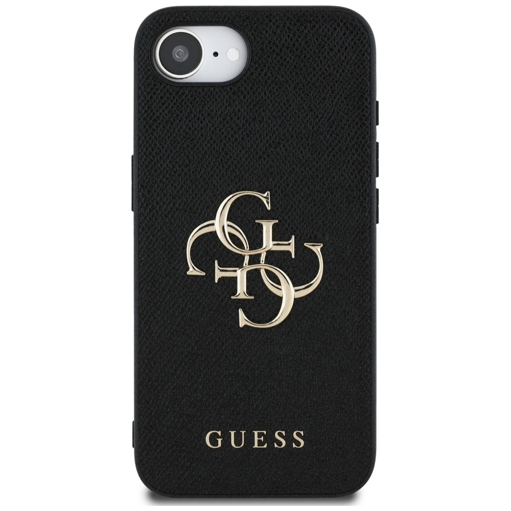 Θήκη για Apple iPhone 17e / 16e, Guess, 4G Grained Big and Classic Logo, Μαύρη