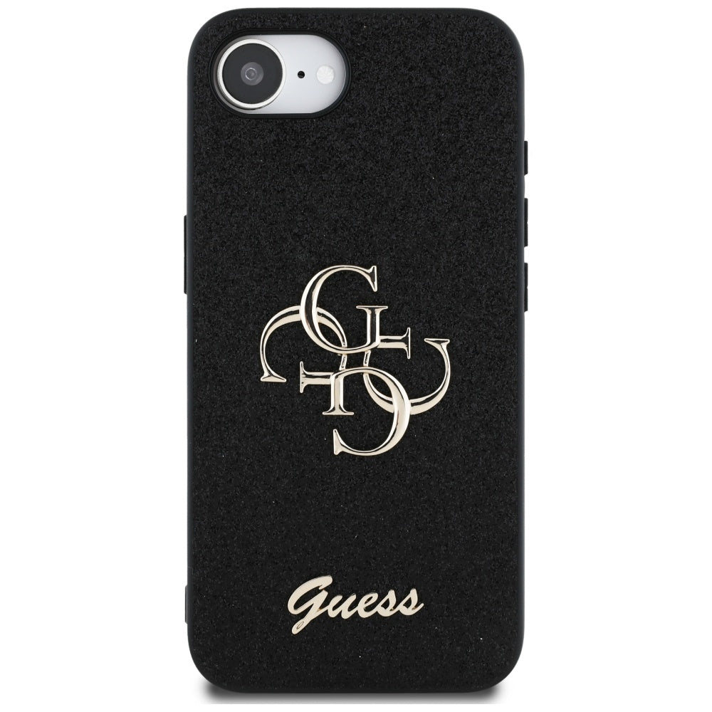 Θήκη για Apple iPhone 17e / 16e, Guess, Fixed Glitter Big 4G, Μαύρη