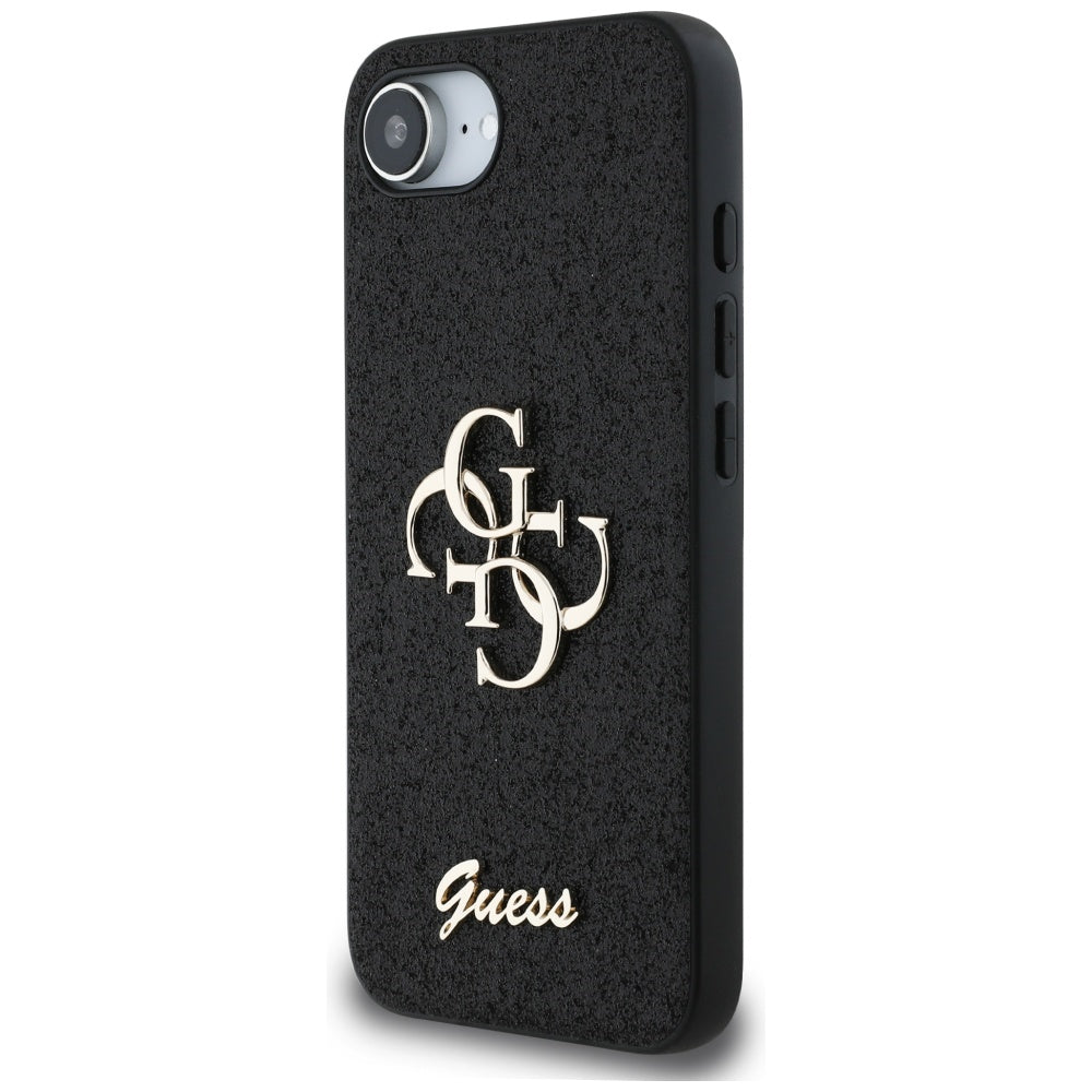 Θήκη για Apple iPhone 17e / 16e, Guess, Fixed Glitter Big 4G, Μαύρη