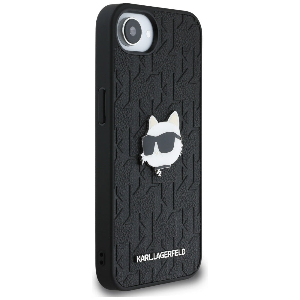 Θήκη για Apple iPhone 17e / 16e, Karl Lagerfeld, Monogram Choupette's Head, Μαύρη