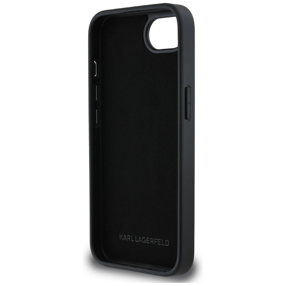 Θήκη για Apple iPhone 17e / 16e, Karl Lagerfeld, Monogram Choupette's Head, Μαύρη